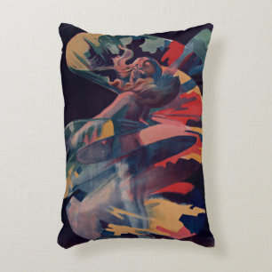 Vintage Art Nouveau, Loie Fuller at Folies Bergere Accent Pillow