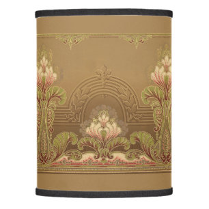 Vintage Art Nouveau Lotus Blossom Pattern Frieze Lamp Shade