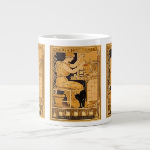 Vintage Art Nouveau, Love Conquers All Scientist Giant Coffee Mug