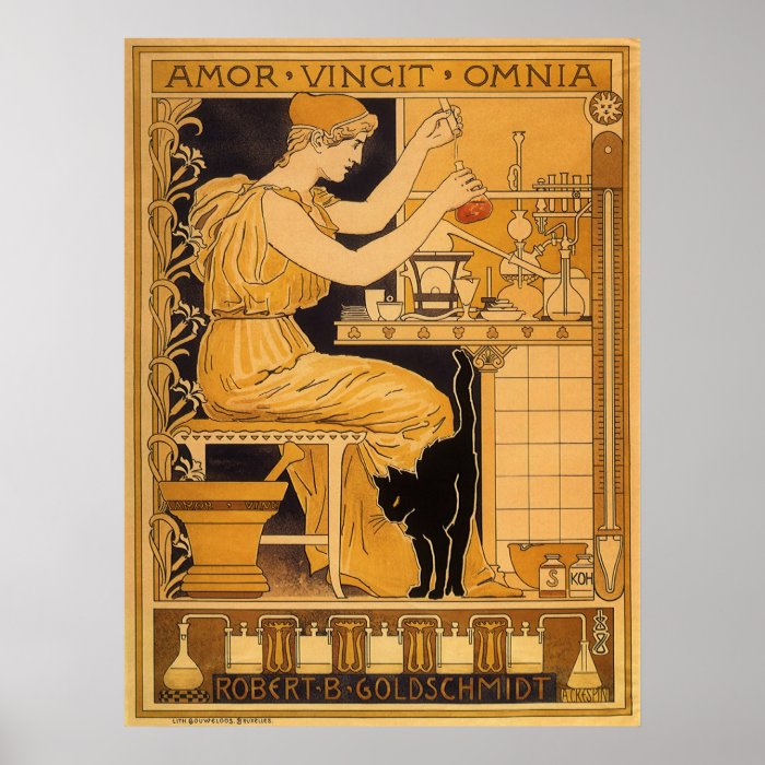 Vintage Art Nouveau Love Conquers All Scientist Posters