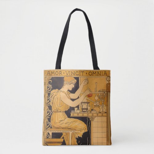 Vintage Art Nouveau Love Conquers All Scientist Tote Bag