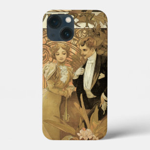 Vintage Art Nouveau Love Romance, Flirt by Mucha iPhone 13 Mini Case