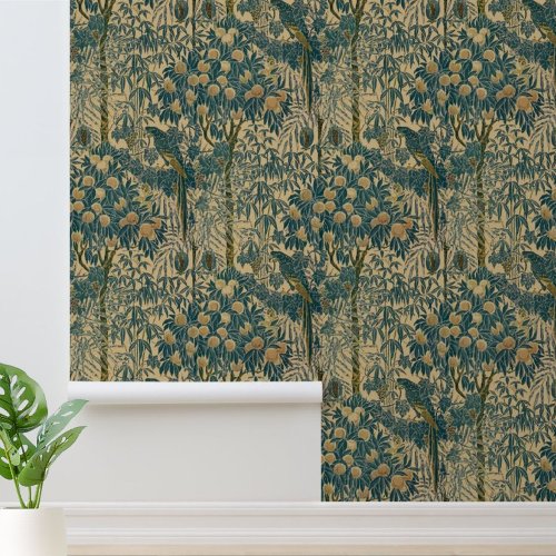 Vintage Art Nouveau Macaw Pattern by Walter Crane Wallpaper