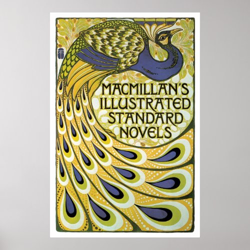 Vintage art nouveau Macmillan novels ad Poster