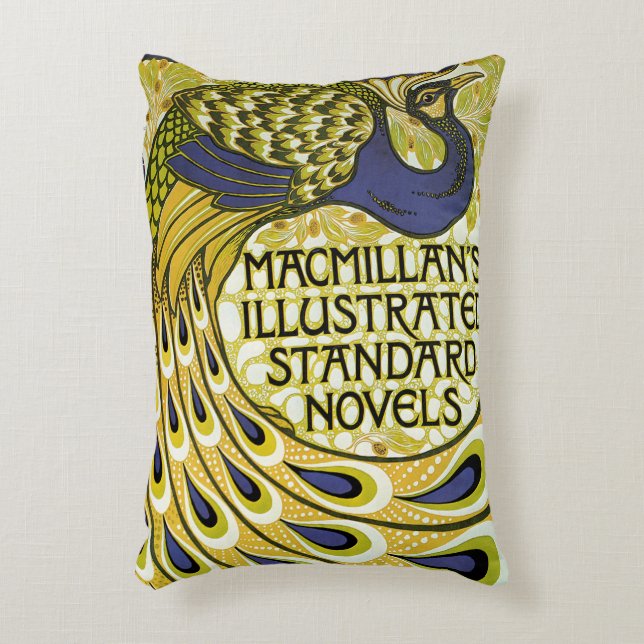 Vintage Art Nouveau, Macmillan's Peacock Feather Accent Pillow (Front(Vertical))