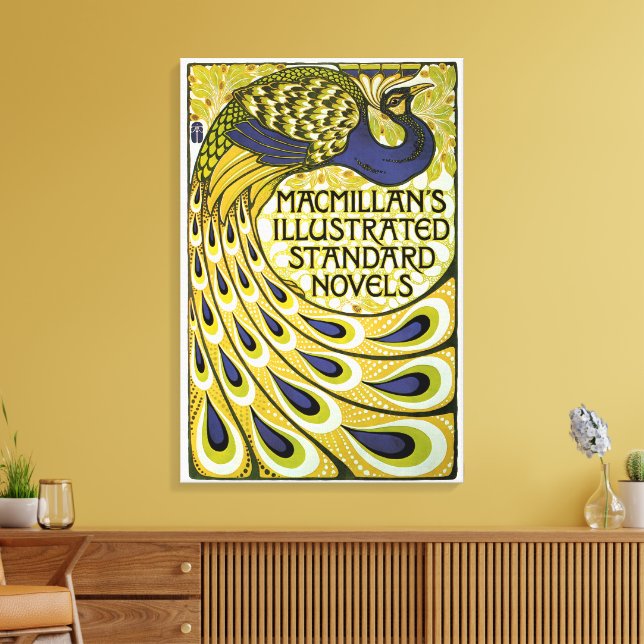 Vintage Art Nouveau, Macmillan's Peacock Feather Canvas Print (Insitu(LivingRoom))