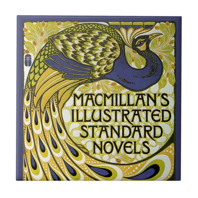 Vintage Art Nouveau, Macmillan's Peacock Feather Ceramic Tile (Front)