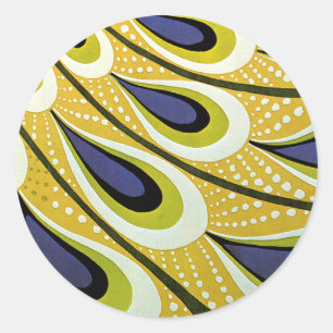 Vintage Art Nouveau, Macmillan's Peacock Feather Classic Round Sticker
