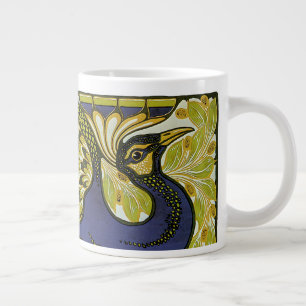 Vintage Art Nouveau, Macmillan's Peacock Feather Giant Coffee Mug