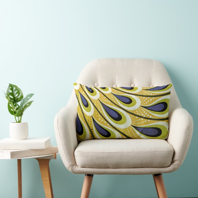 Vintage Art Nouveau, Macmillan's Peacock Feather Lumbar Pillow (Chair)