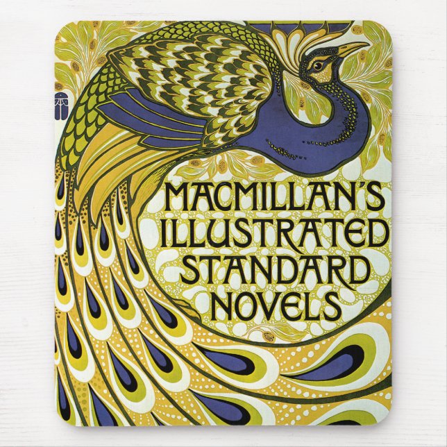 Vintage Art Nouveau, Macmillan's Peacock Feather Mouse Pad (Front)