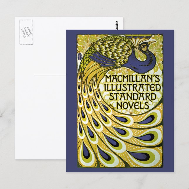 Vintage Art Nouveau, Macmillan's Peacock Feather Postcard (Front/Back)