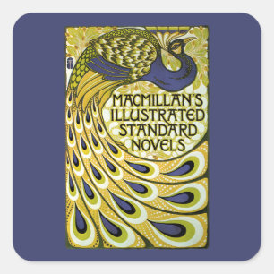 Vintage Art Nouveau, Macmillan's Peacock Feather Square Sticker