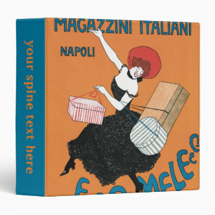 Vintage Art Nouveau Magazzini Italiani by Capiello 3 Ring Binder