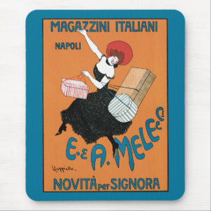 Vintage Art Nouveau Magazzini Italiani by Capiello Mouse Pad