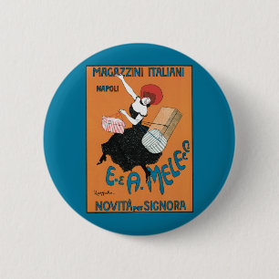Vintage Art Nouveau Magazzini Italiani by Capiello Pinback Button