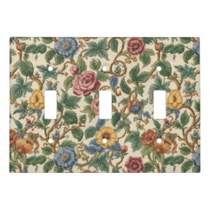 Vintage Art Nouveau Majolica Floral Craftsman Light Switch Cover