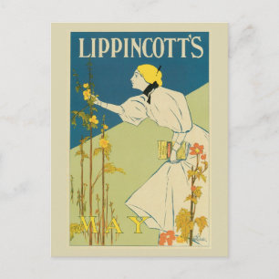 Vintage art Nouveau May magazine cover Postcard