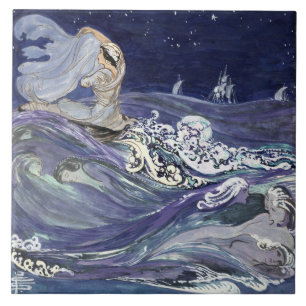 Vintage Art Nouveau Mermaids by Pamela C. Smith Ceramic Tile