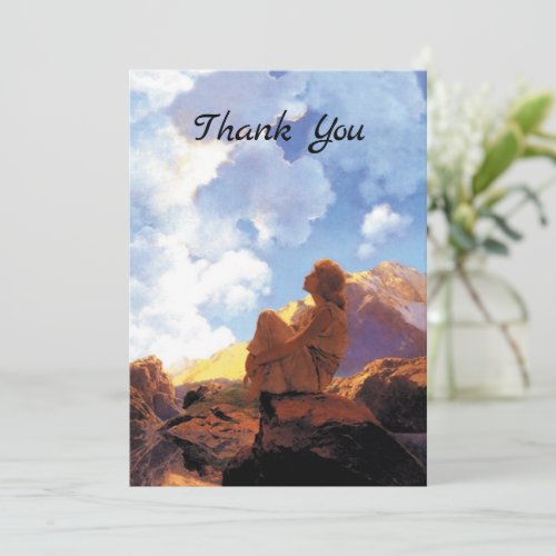 Vintage Art Nouveau Morning by Maxfield Parrish Thank You Card