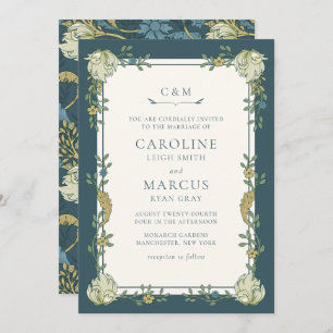 Vintage Art Nouveau Morris Garden Floral Wedding Invitation