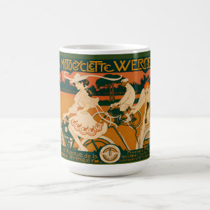Vintage Art Nouveau Motorcycle Race poster Coffee Mug