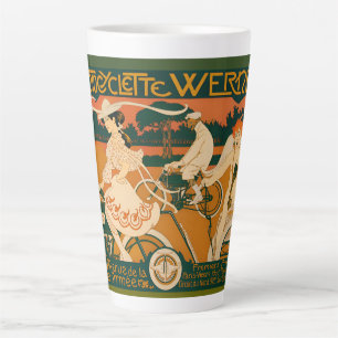 Vintage Art Nouveau Motorcycle Race poster Latte Mug