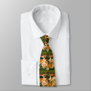Vintage Art Nouveau Motorcycle Race poster Neck Tie