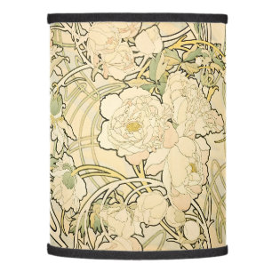 Vintage Art Nouveau Mucha Floral Peonies Pattern Lamp Shade
