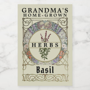 Vintage Art Nouveau Mucha Herb Label Template