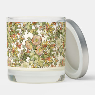 Vintage Art Nouveau Mucha Honeysuckle Pattern Scented Candle