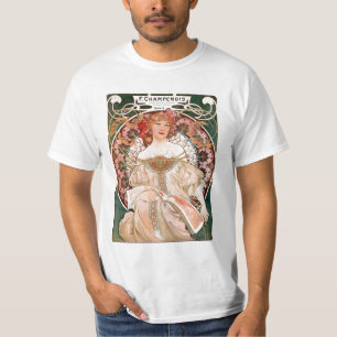Vintage Art Nouveau Mucha Print T-Shirt