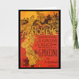 Vintage Art Nouveau Music, La Boheme Opera, 1896 Card