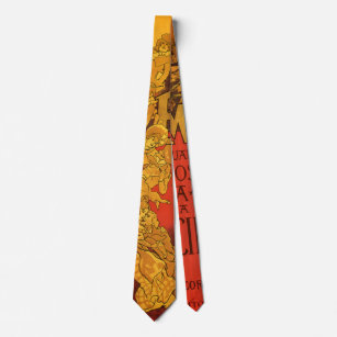 Vintage Art Nouveau Music, La Boheme Opera, 1896 Neck Tie