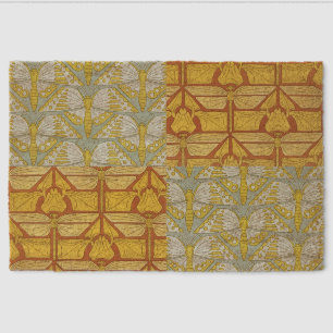 Vintage Art Nouveau Nature Grid Pattern Art Fiber Doormat