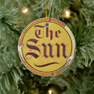 Vintage Art Nouveau, New York Sun Newspaper Ceramic Ornament