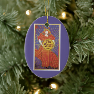 Vintage Art Nouveau, New York Sun Newspaper Ceramic Ornament