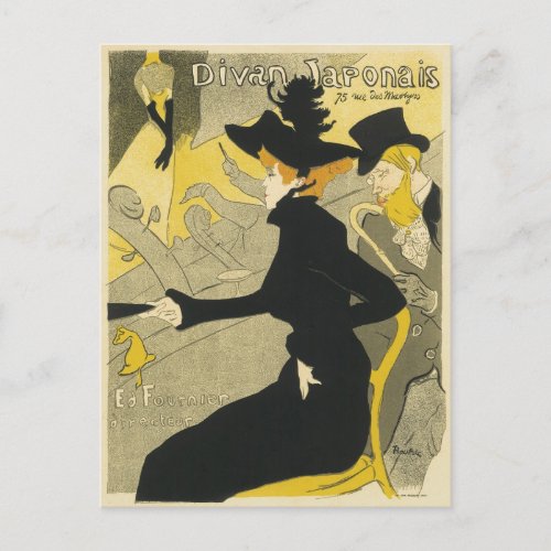 Vintage Art Nouveau Nightclub Cafe Divan Japonais Postcard