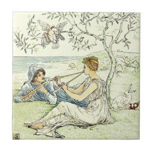 Vintage Art Nouveau Olive Tree by Walter Crane Ceramic Tile
