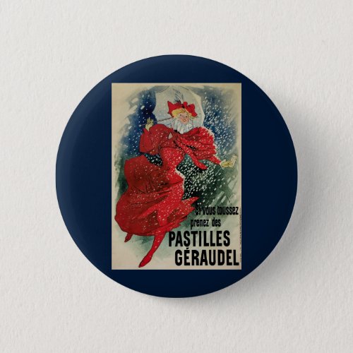 Vintage Art Nouveau Pastilles Geraudel Cough Drops Button