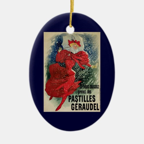 Vintage Art Nouveau Pastilles Geraudel Cough Drops Ceramic Ornament