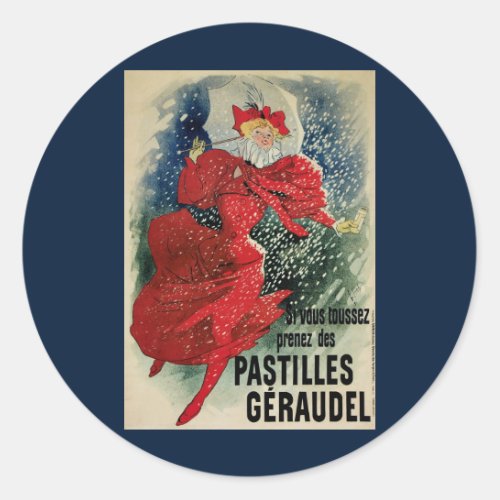 Vintage Art Nouveau Pastilles Geraudel Cough Drops Classic Round Sticker