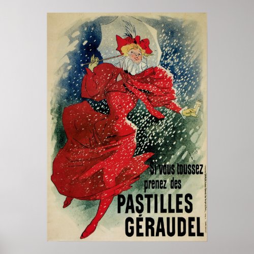 Vintage Art Nouveau Pastilles Geraudel Cough Drops Poster