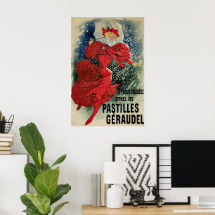 Vintage Art Nouveau Pastilles Geraudel Cough Drops Poster