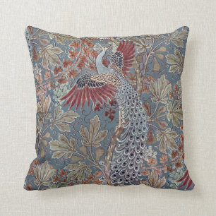 Vintage Art Nouveau Peacock & Fig by Walter Crane Throw Pillow