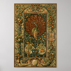 Vintage Art Nouveau Peacock & Fruit by Anton Seder Poster