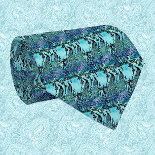 Vintage Art Nouveau Peacock Illustration Antique Neck Tie