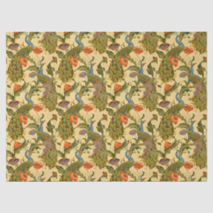 Vintage Art Nouveau Peacock Poppy Floral Pattern Tissue Paper