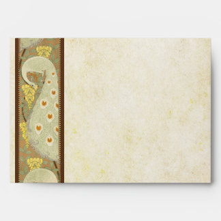 Vintage Art Nouveau Peacock Wedding Envelope