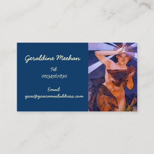 Customizable Vintage Art Nouveau Personal Business Card
